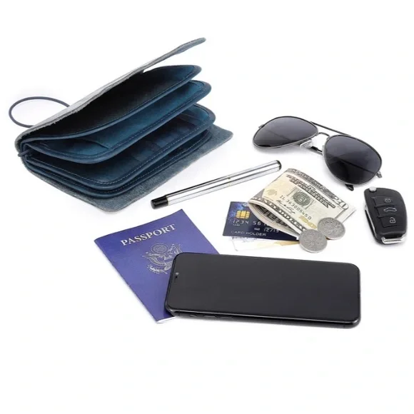 Sassy" Old Trend Nomad Organizer Wallet, Navy, (NEW) w Box) - Picture 4 of 17